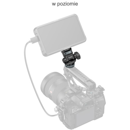 SmallRig 6313 - regulowane mocowanie, uchwyt do monitora do użytku w pionie i poziomie (mocowanie zimna stopka) - przykład użycia